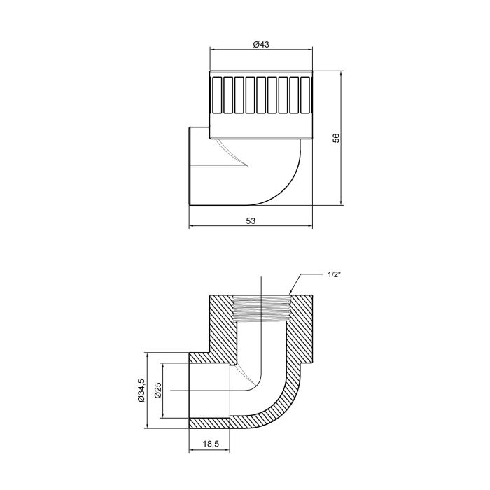 Уголок PPR Alfa Plast 25х1/2" ВР