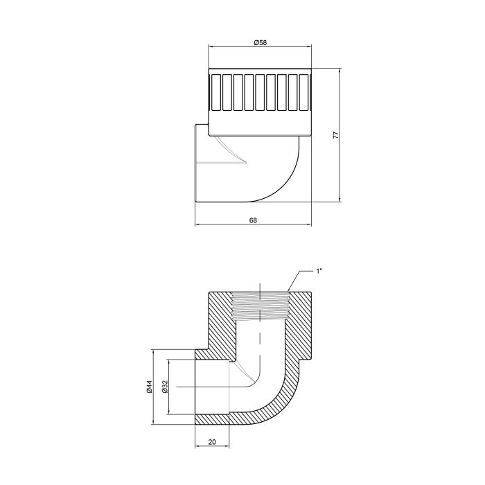 Уголок PPR Alfa Plast 32х1" ВР