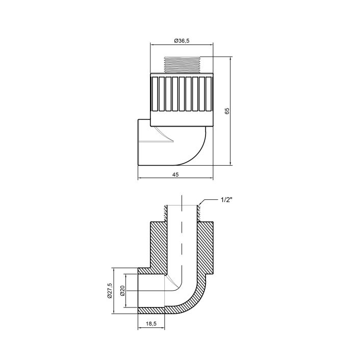 Уголок PPR Alfa Plast 20х1/2" УР