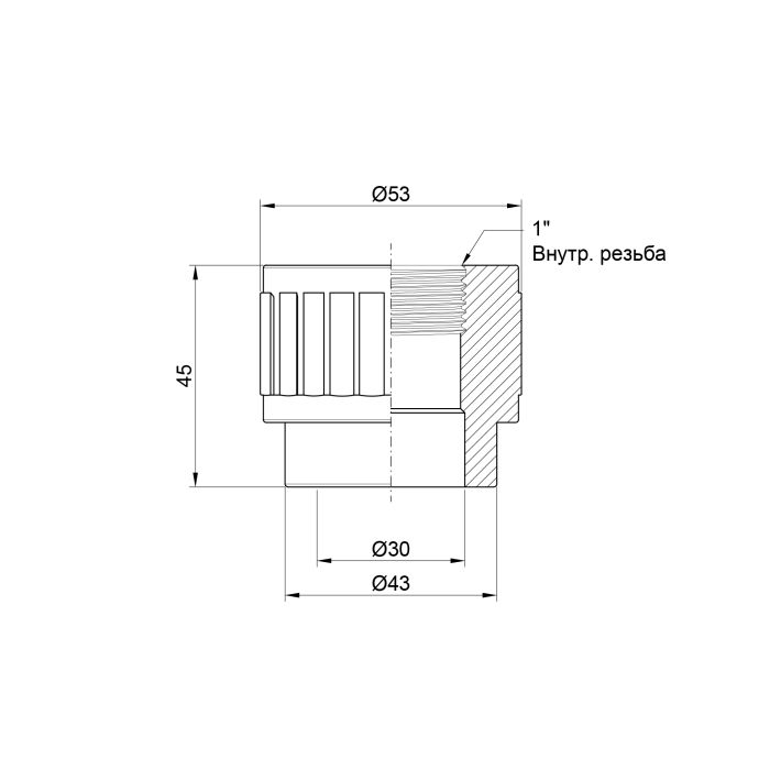 Муфта PPR Alfa Plast 32х1"ВР