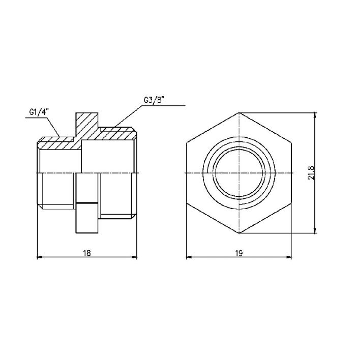 Ниппель редукционный SD Forte 3/8"х1/4" SF35996