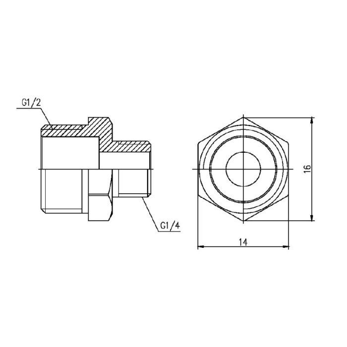 Ниппель редукционный SD Forte 1/2"х1/4" SF359156