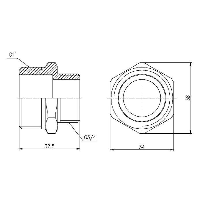 Ниппель редукционный SD Forte 1" х3/4" SF3592520