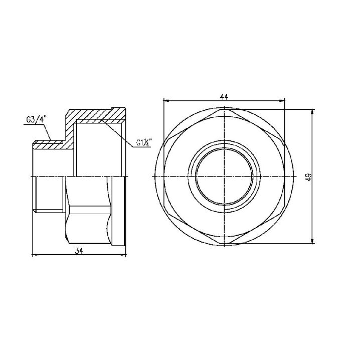 Перехід SD Forte 1" 1/4х3/4" ВЗ SF3603220