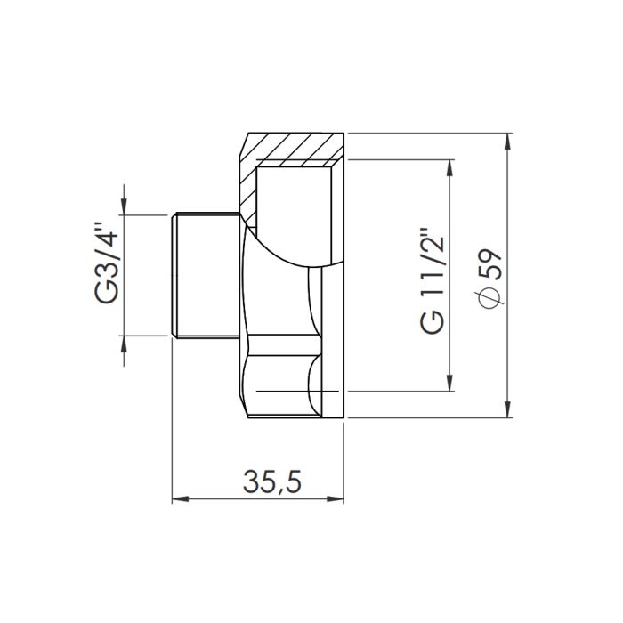 Перехід SD Forte 1" 1/2х3/4" ВЗ SF3604020