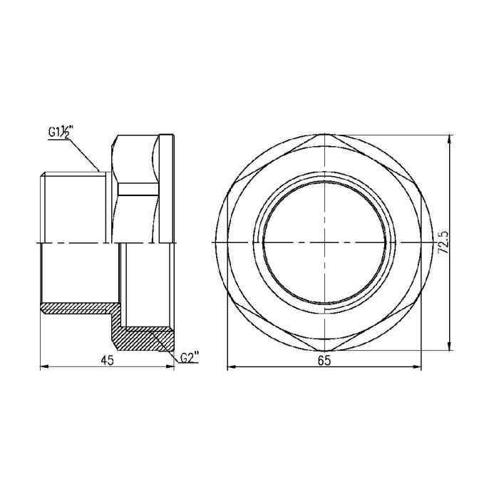 Переход SD Forte 2"х1" 1/2 ВЗ SF3605040