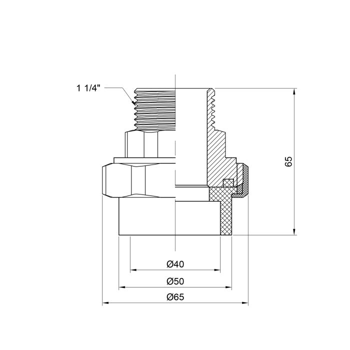 Угон "Американка" PPR Alfa Plast 40х1" 1/4 УР