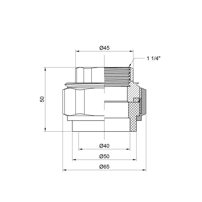 Угон "Американка" PPR Alfa Plast 40х1" 1/4 ВР