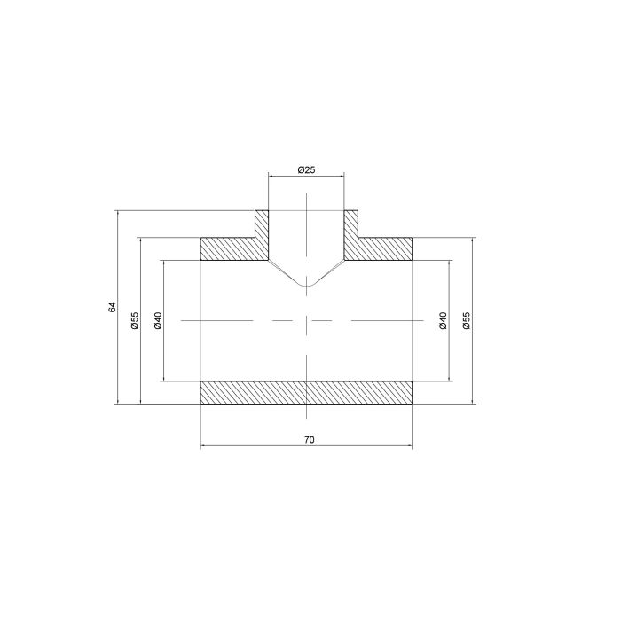 Тройник PPR Alfa Plast 40х25х40