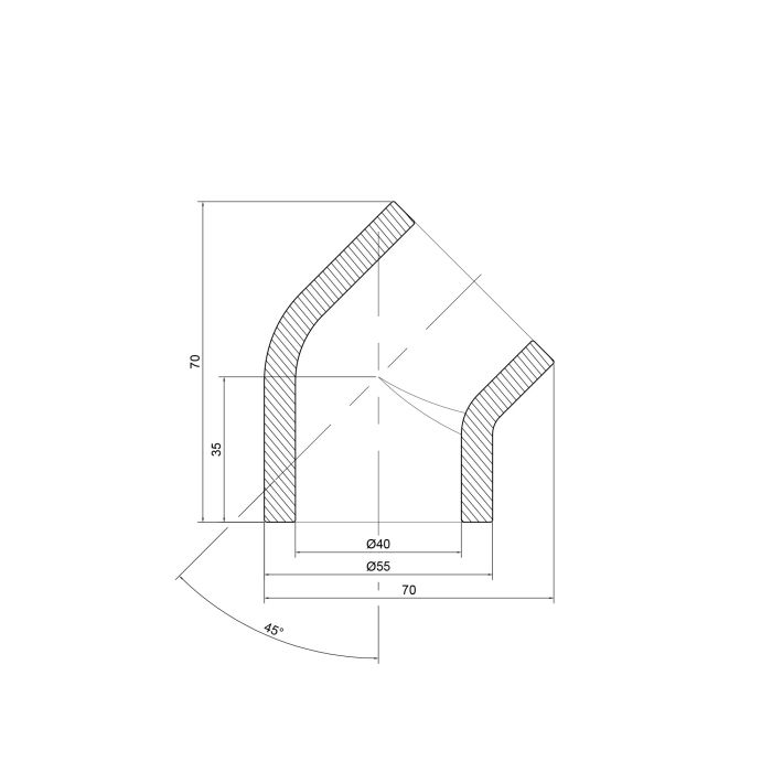 Уголок PPR Alfa Plast 40, 45°