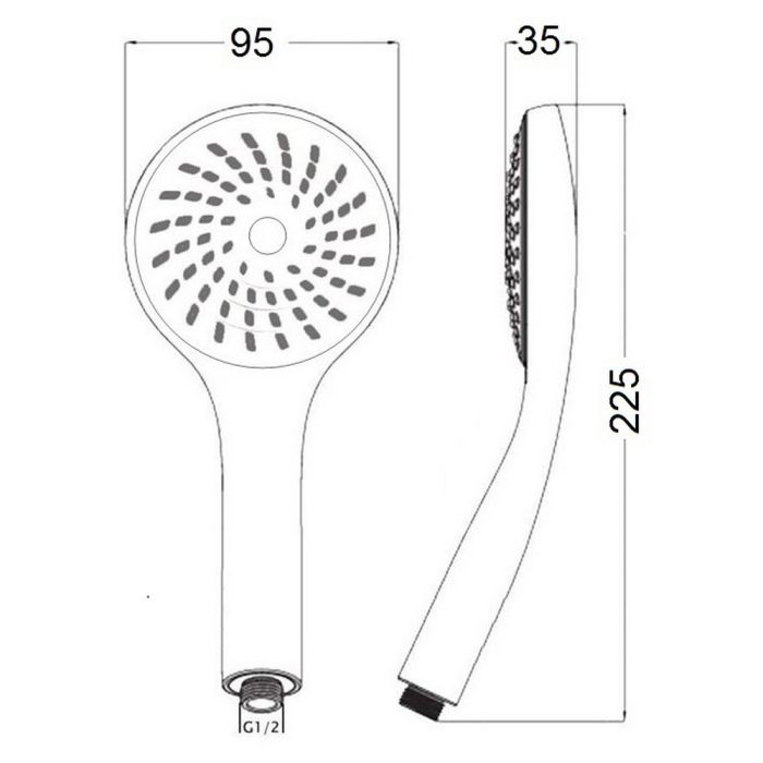 Лейка для ручного душа Лейки Lidz Niagara 01 98 мм округлая LDNIA01CRM22034 Chrome