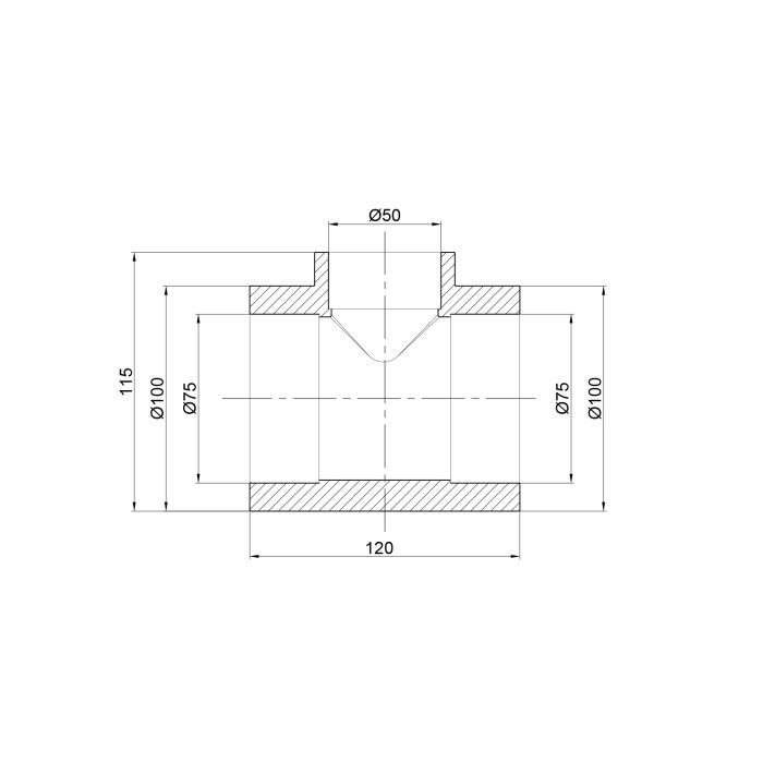 Трійник PPR Thermo Alliance 75х50х75