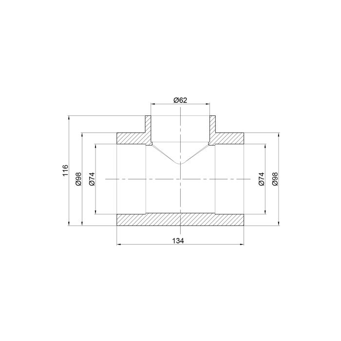 Трійник PPR Thermo Alliance 75х63х75