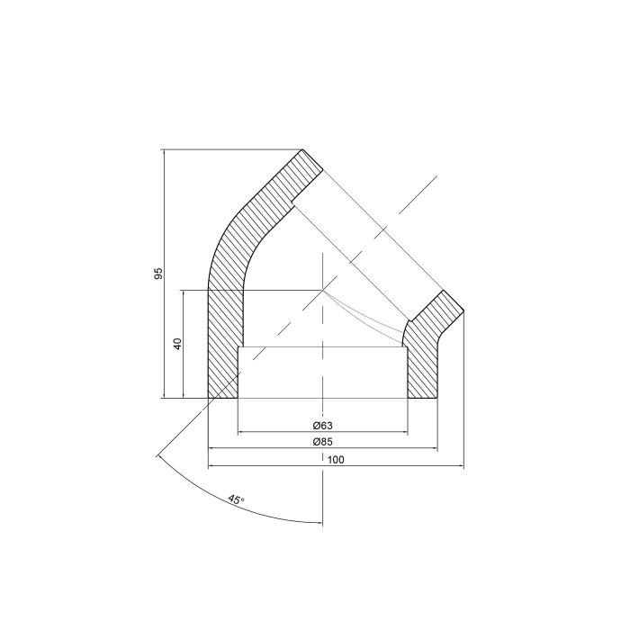 Кутик PPR Thermo Alliance 63, 45°