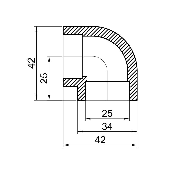 Кутик PPR Thermo Alliance 25, 90°