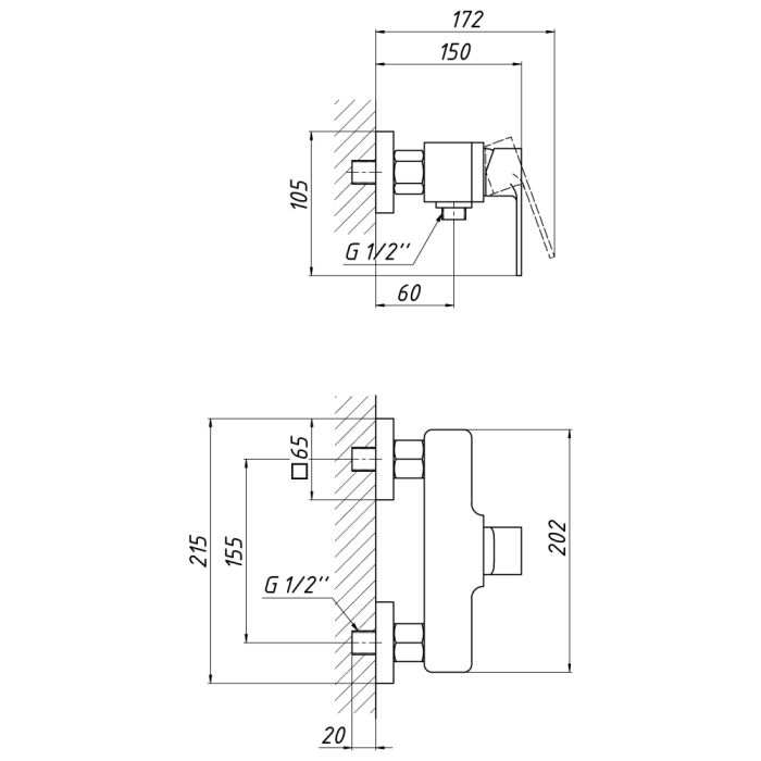 Змішувач для душу Qtap Namesti QTNAM4025102C Chrome