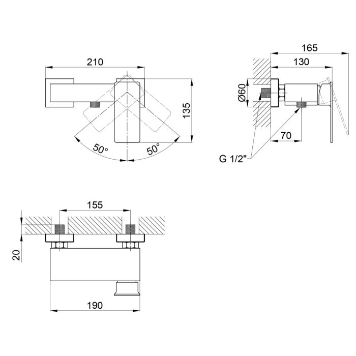 Змішувач для душу Qtap Lodenice QTLOD4031102C Chrome