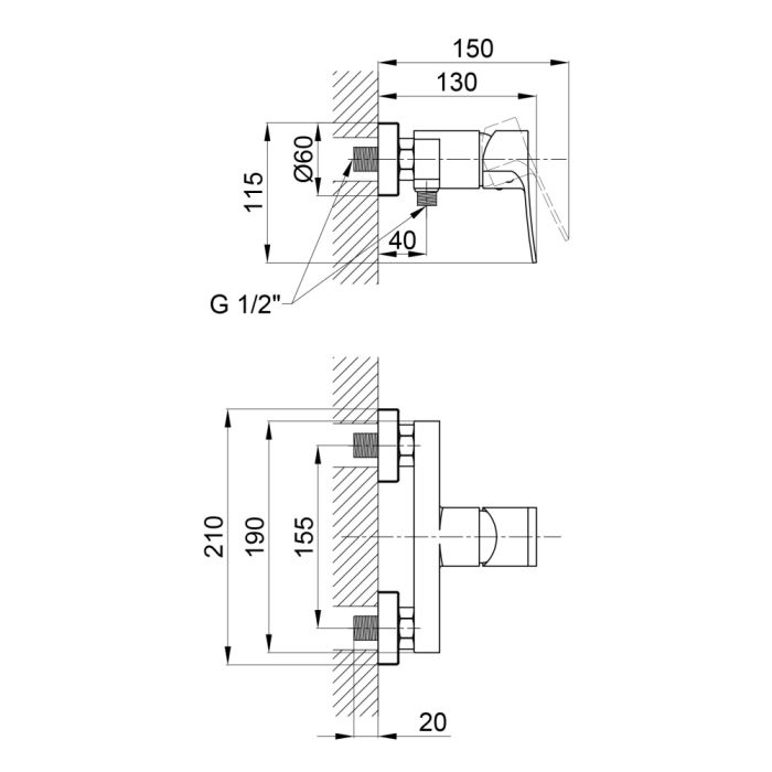 Змішувач для душу Qtap Nihonto QTNH4022101CB Black Matt