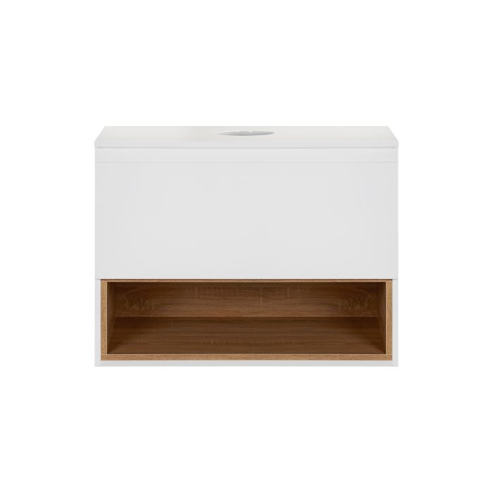 Тумба підвісна Qtap Robin 600х476х470 White/Whitish oak зі стільницею QT1379TPН6001WWO