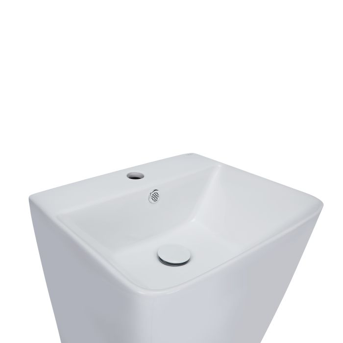 Раковина для підлоги моноблок Qtap Tern 440х380х830mm White з донним клапаном QT1711G302W