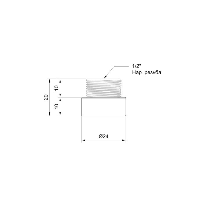 Удлинитель SD Plus 10х1/2" хром SD1301510