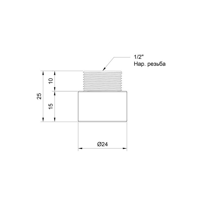 Удлинитель SD Plus 15х1/2" хром SD1301515