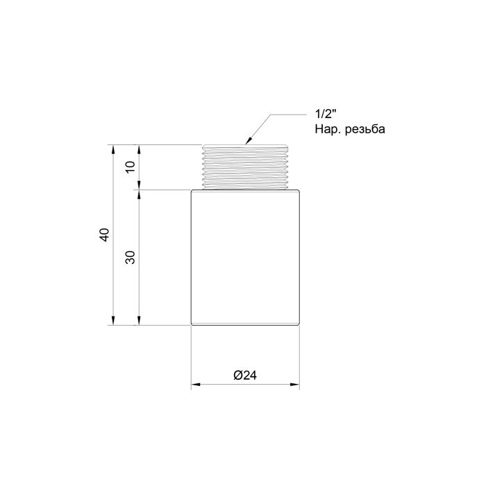 Удлинитель SD Plus 30х1/2" хром SD1301530