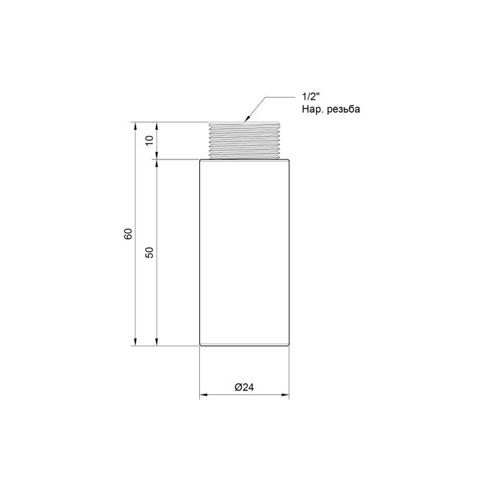 Удлинитель SD Plus 50х1/2" хром SD1301550