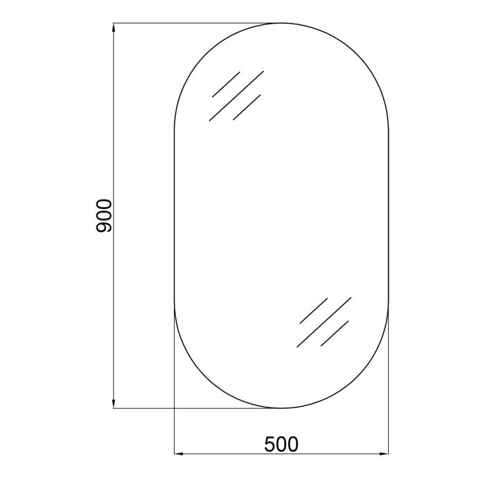 Дзеркало Qtap Scorpio 500х900 з LED-вимикачем QT14783001W