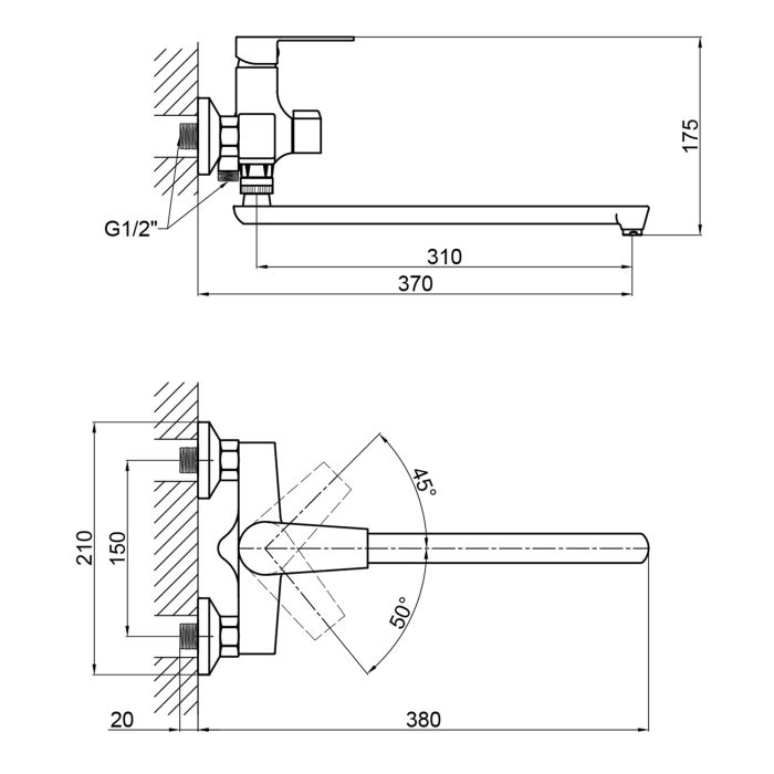 Змішувач для ванни Brinex 35C 005