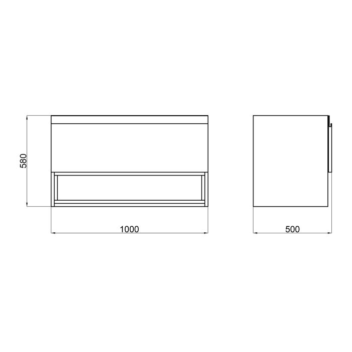 Тумба підвісна Qtap Robin 1000х580х500 GRAPHITE/WHITISH OAK QT1374TPВ1002NGWO