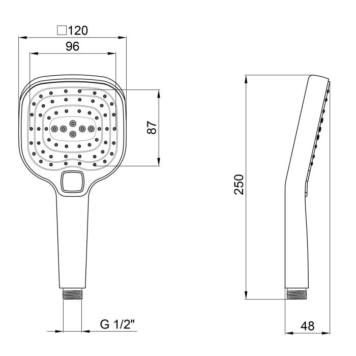 Лійка для ручного душу Qtap Rucni 240x120 мм округла QTRUC125CRM45781 Chrome/White