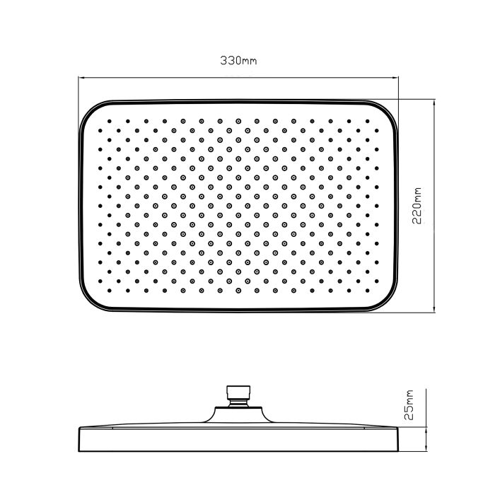 Лійка для верхнього душу Qtap Hlavova 330x330 мм прямокутна QTHLA107BLM45945 Black Matt