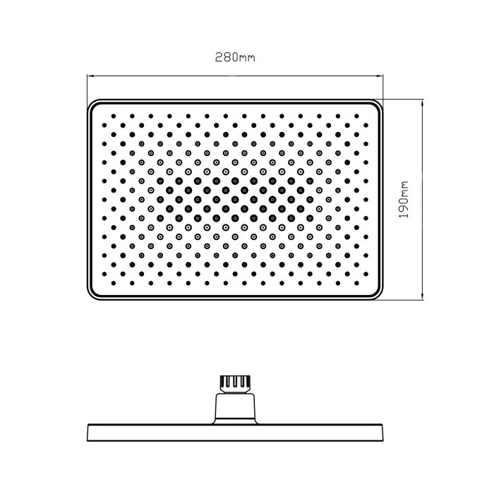 Лійка для верхнього душу Qtap Hlavova 280x280 мм прямокутна QTHLA107CRM45946 Chrome