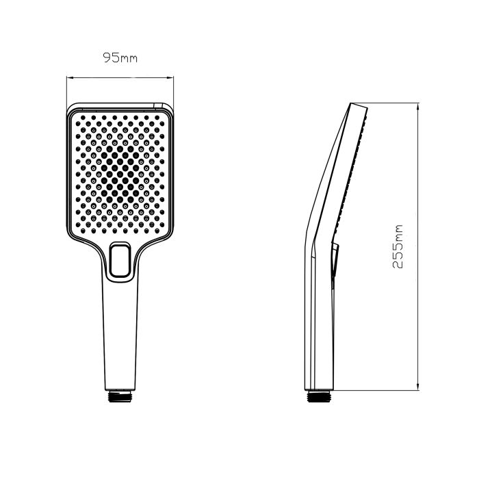 Лійка для ручного душу Qtap Rucni 140x95 мм прямокутна QTRUC125CRM45958 Chrome