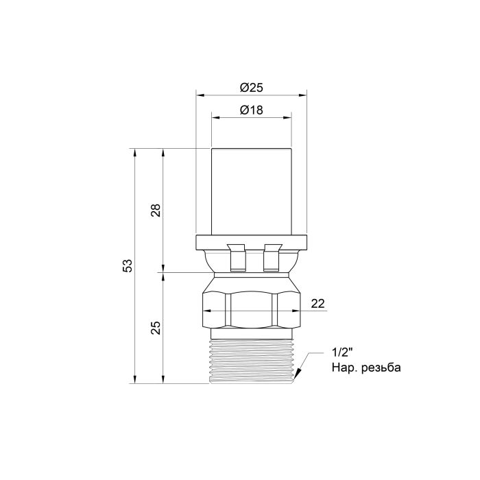 Переходник пресс Icma 16х1/2" УР №402