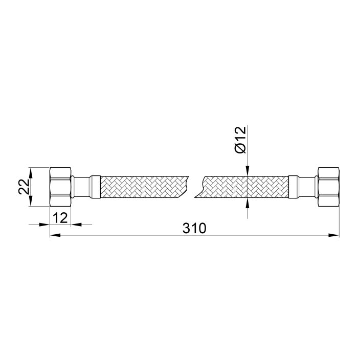 Гибкая подводка для воды SD Plus 30 см ГГ SD397W30